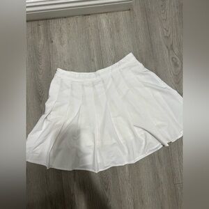 White Pleated Skort